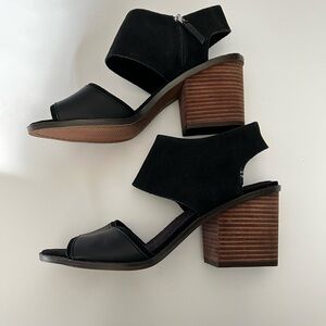 Toms best-selling Majorca cutout sandal Block Heel Size 10 Black
